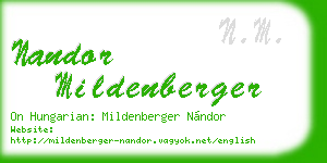 nandor mildenberger business card